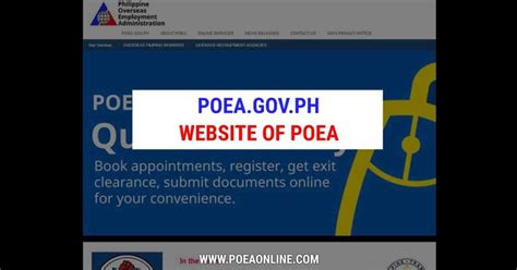 poea website www.poea.gov.ph